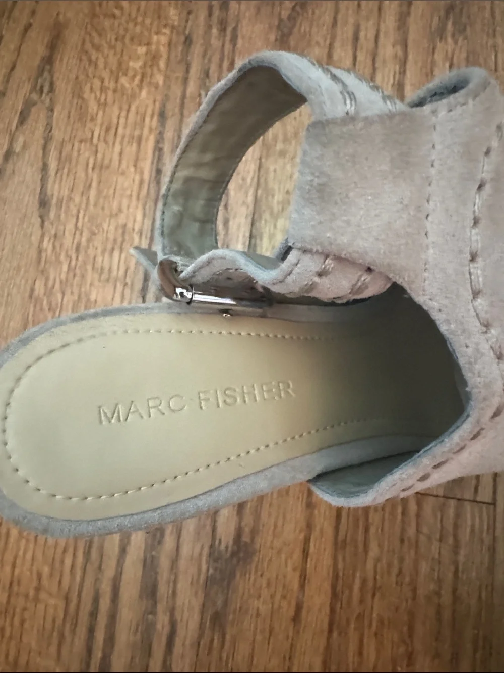 March Fisher Tan Suede/Leather upper Wedge Heels - Size 7.5